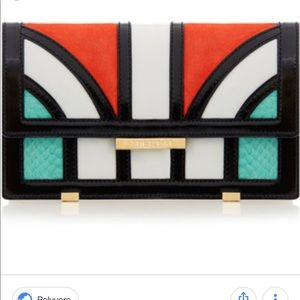 Aperlai multicolor snakeskin and Coral color purse. Gucci, LV, YSL, Coach, Paris